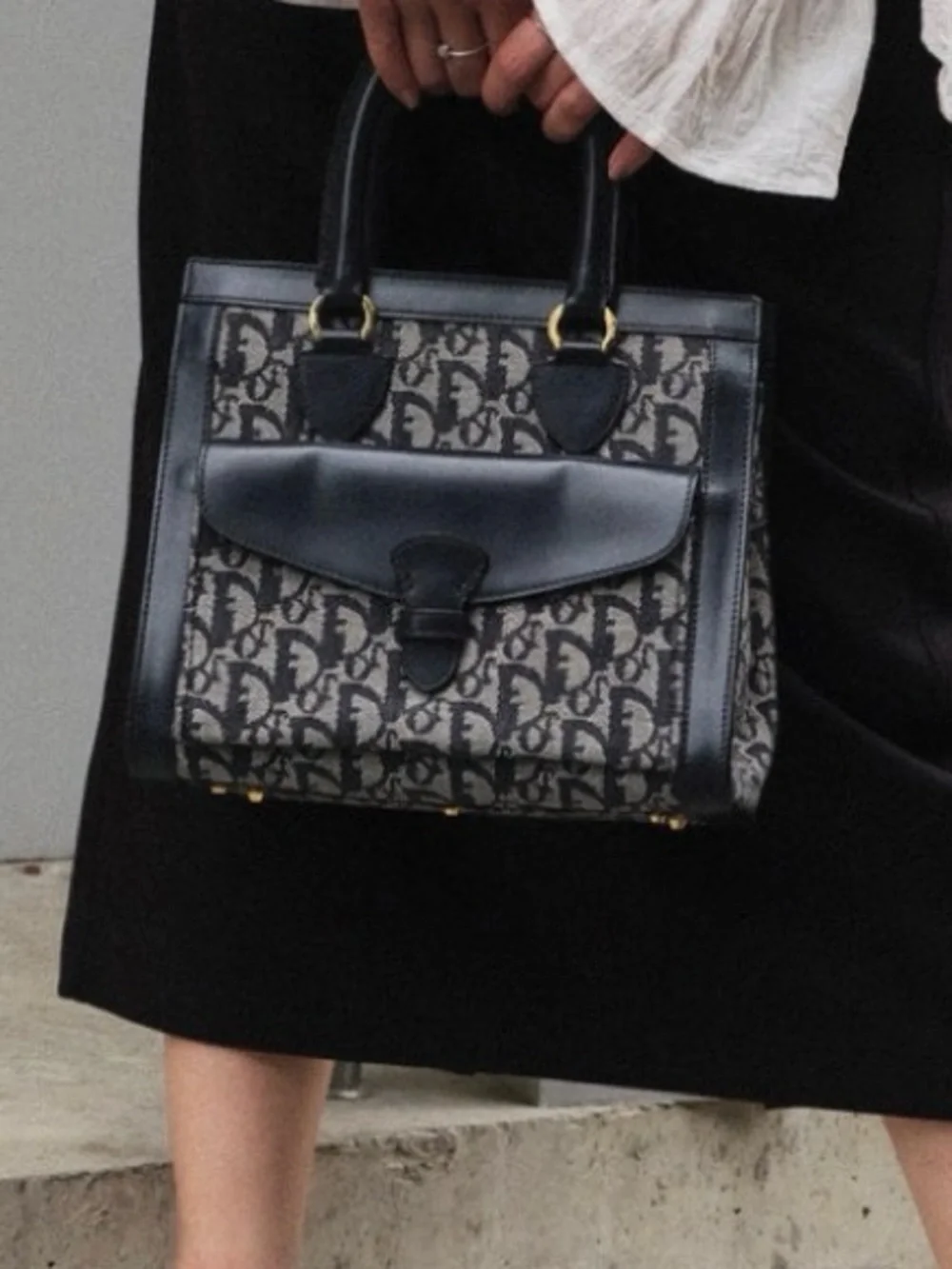 Christian Dior Designer-Style Dark blue and Gray Monogram Bag